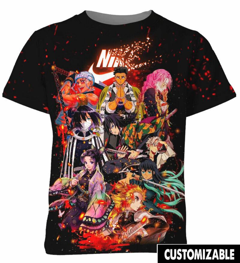 Customized 9 Hashira x Brand Demon Slayers T-shirt, Kimetsu no Yaiba Anime Fan Shirt, Tshirt Adult And Kid Tshirt VA