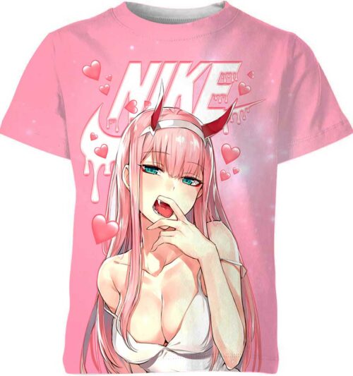 Customized Anime Gift Zero Two Kawaii Fan Pink Adult And Kid Tshirt