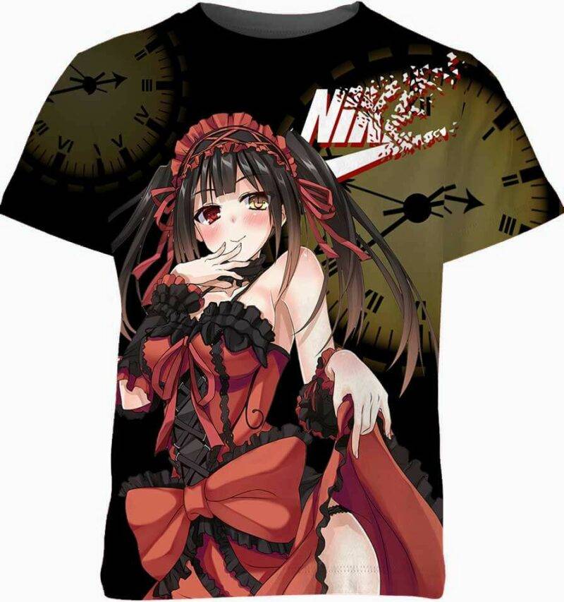 Customized Anime Gifts Kurumi Tokisaki Kawaii Tshirt Adult And Kid Tshirt