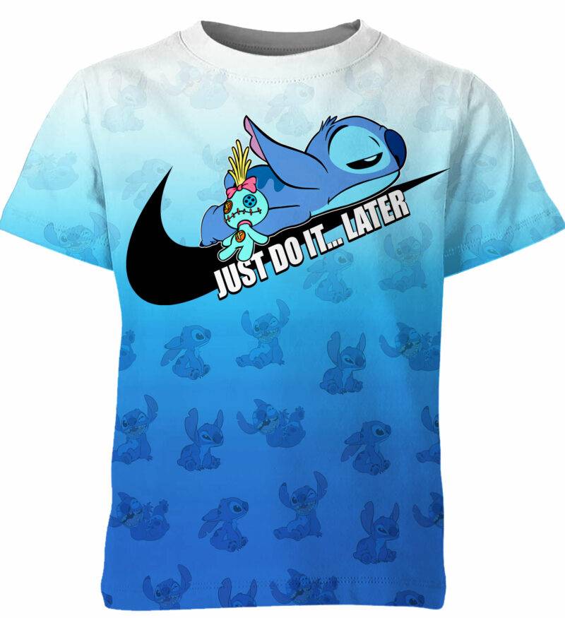 Customized Cartoon Gift For Stitch Fan Just Do It Later Adult And Kid Tshirt