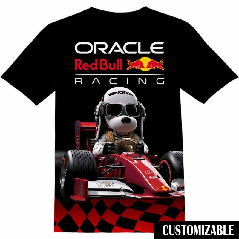 Customized Oracle Red Bull Racing Snoopy Dog Tshirt Adult And Kid Tshirt QDH