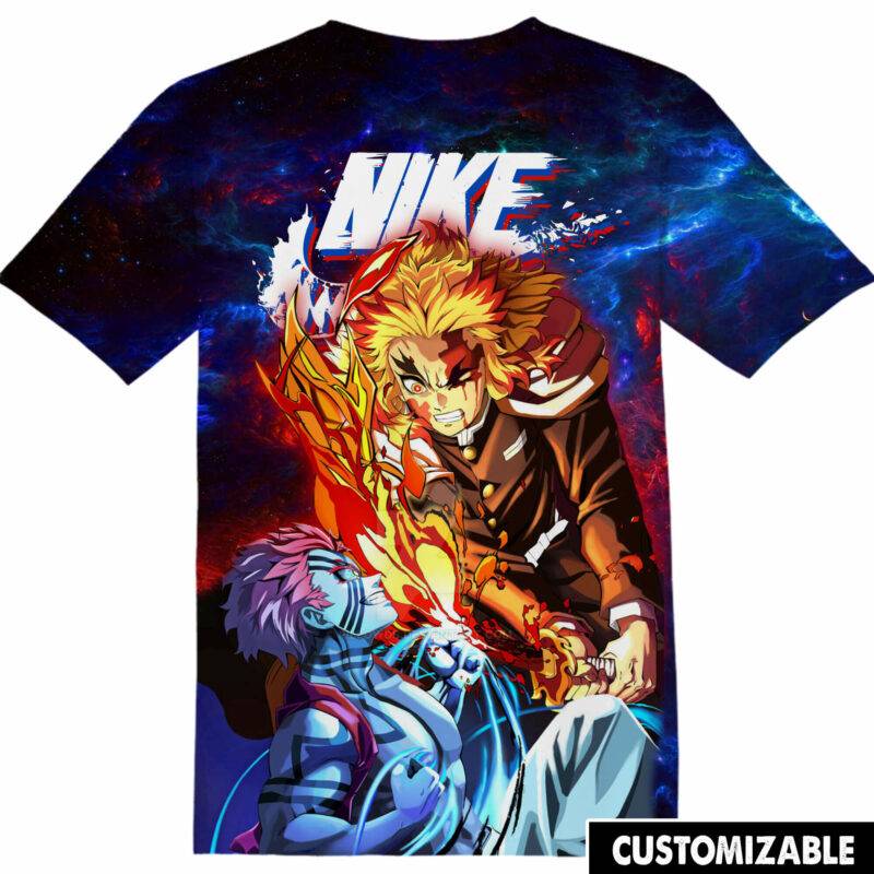 Customized Demon Slayer Kyojuro Rengoku vs Akaza Tshirt Adult And Kid Tshirt