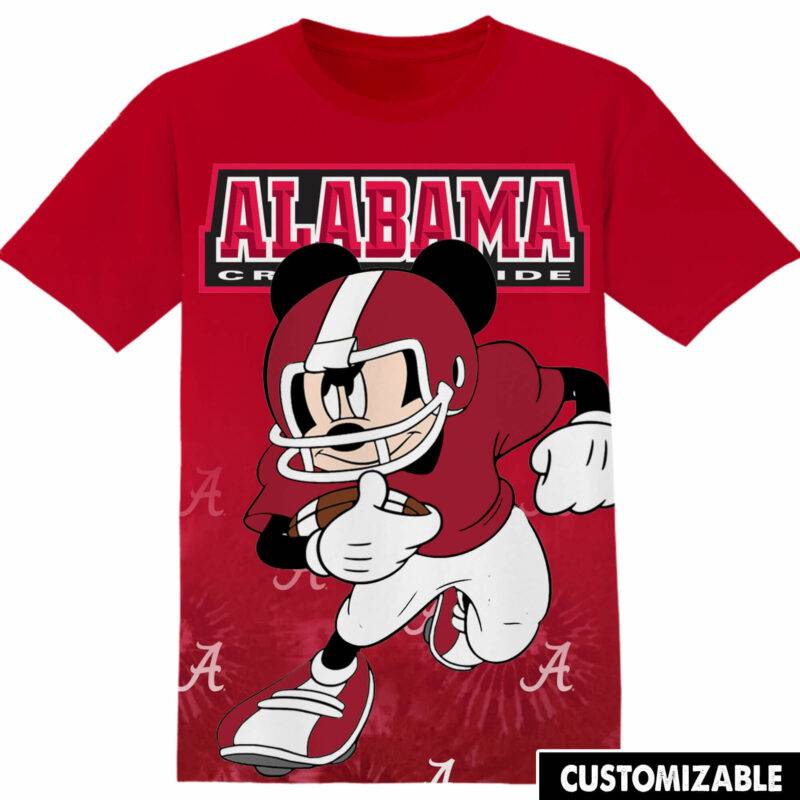 Customized ESPN Alabama Crimson Tide Mickey Tshirt Adult And Kid Tshirt