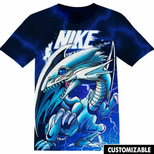 Customized Yu Gi Oh Blue Eyes White Dragon Tshirt Adult And Kid Tshirt