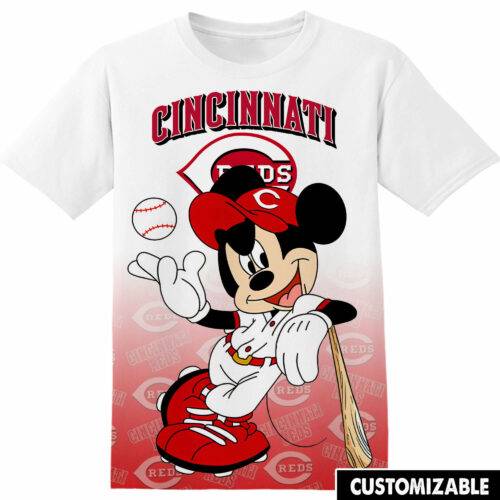 Customized MLB Cincinnati Reds Mickey Tshirt Adult And Kid Tshirt