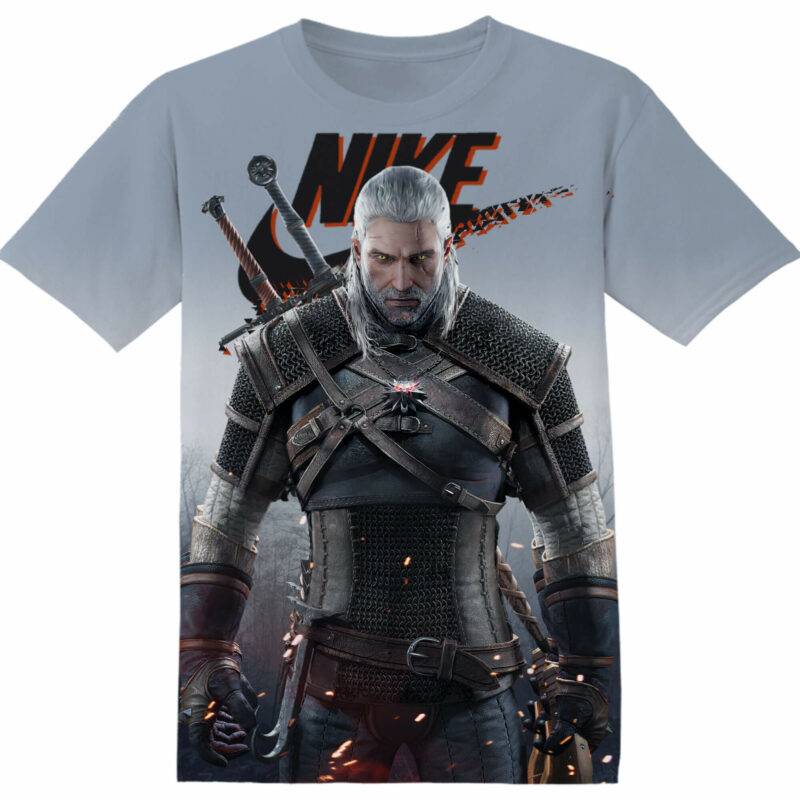 Customized Movie Gaming Gift Geralt of Rivia The Witcher Tshirt Adult And Kid Tshirt