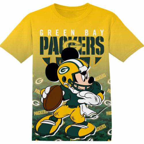 Customized NFL Green Bay Packers Mickey Tshirt Adult And Kid Tshirt