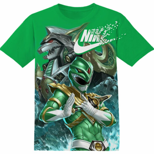 Customized Green Dragon Ranger Power Ranger Tshirt Adult And Kid Tshirt