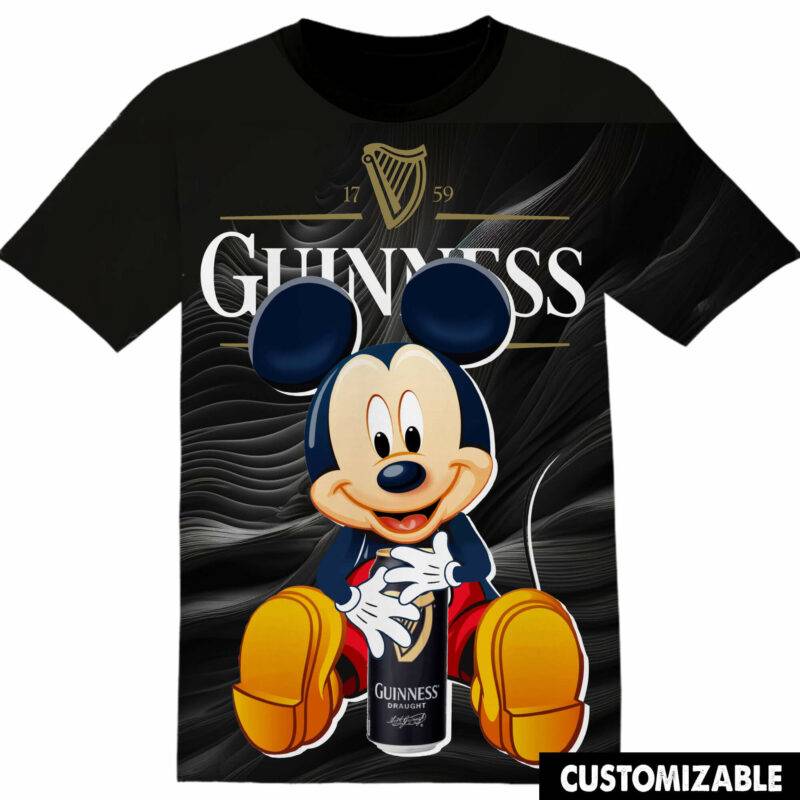 Customized Guinness Disney Mickey Tshirt Adult And Kid Tshirt