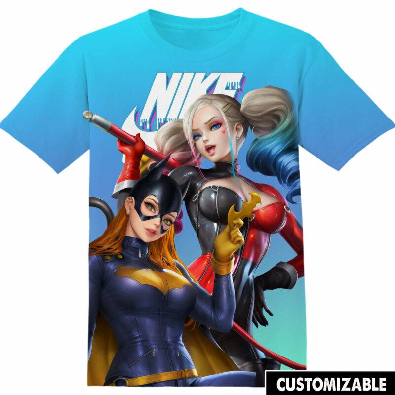 Customized Harley Quinn vs Batgirl Kawaii Tshirt Adult And Kid Tshirt