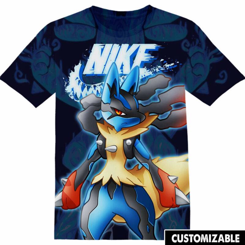 Customized Cartoon Anime Gift For Lucario Fan Pokemon NK Adult And Kid Tshirt HG