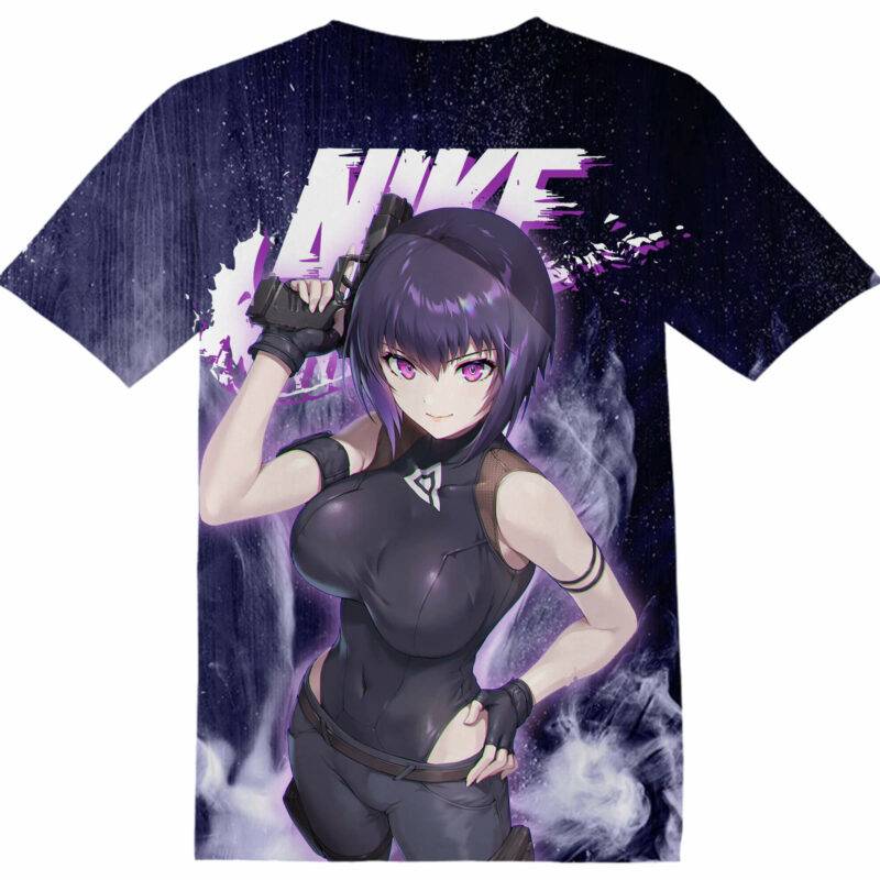 Customized Ghost in the Shell Motoko Kusanagi Kawaii Tshirt Adult And Kid Tshirt