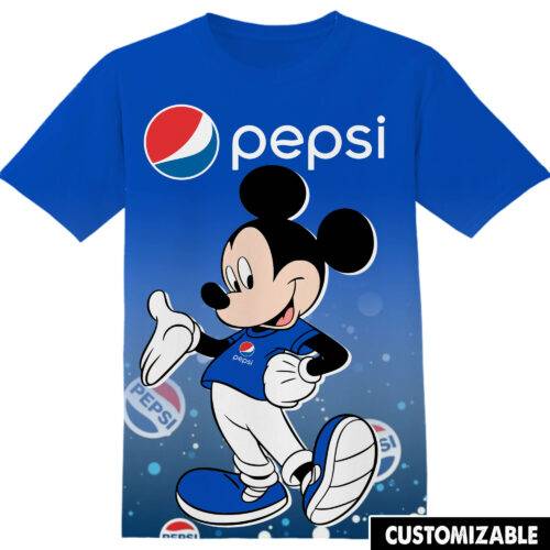 Customized Pepsi Disney Mickey Tshirt Adult And Kid Tshirt