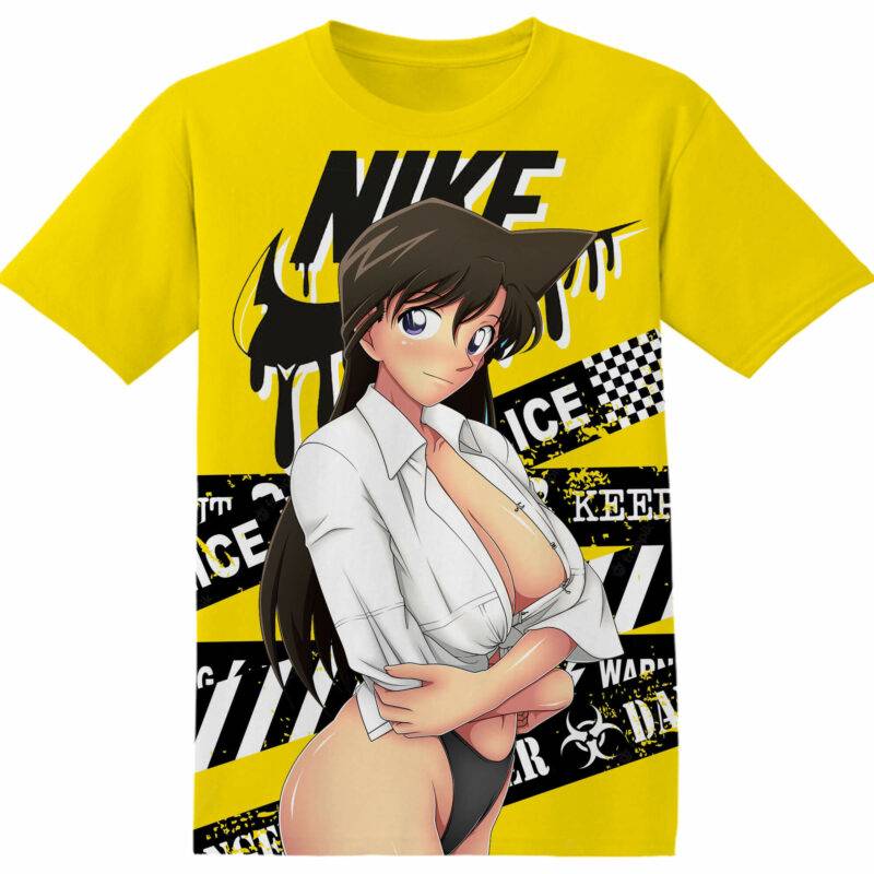 Customized Anime Gift Detective Conan Ran Mouri Kawaii Tshirt Adult And Kid Tshirt