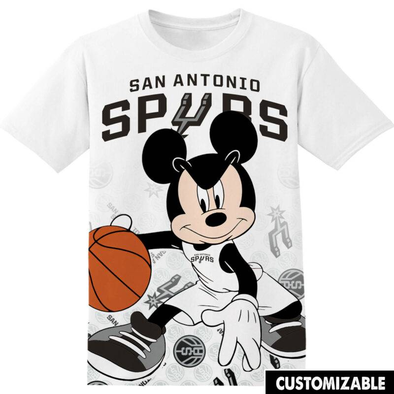 Customized NBA San Antonio Spurs Disney Mickey Tshirt Adult And Kid Tshirt