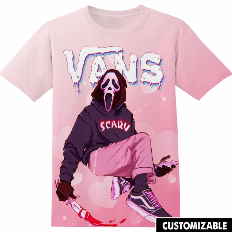 Customized Halloween Gift For Ghostface Fan Funny Ghostface Wears Sneaker Horror Movie VN Adult And Kid Tshirt HG