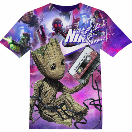 Customized Movie Gift Baby Groot Tshirt Adult And Kid Tshirt