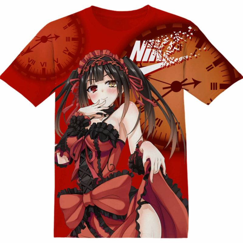 Customized Anime Gifts Kurumi Tokisaki Kawaii Tshirt Adult And Kid Tshirt