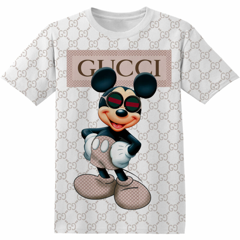 Customized Disney Mickey Wearing Glass Fan Adult And Kid Tshirt