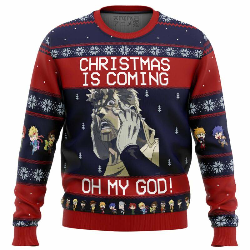 Jojo's Bizarre Adventure Joseph Joestar Oh My God Ugly Christmas Sweater