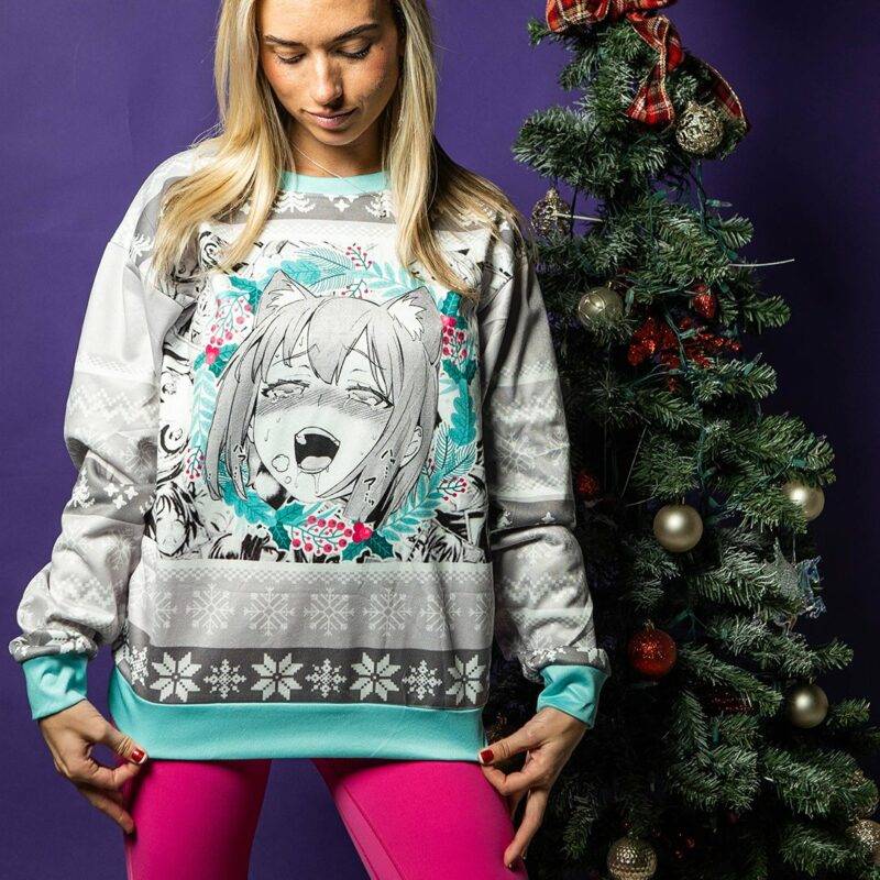 Christmas Anime Ahegao Ugly Christmas Sweater