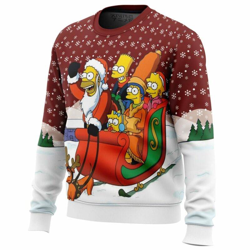 Dashing Through the Snow The Simpsons Ugly Christmas Sweater