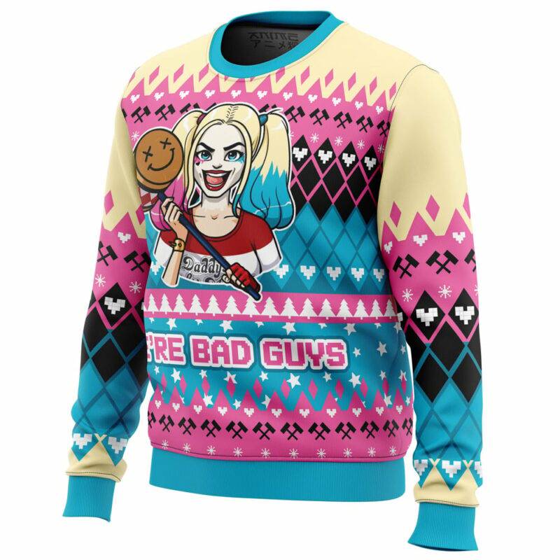 We're Bad Guys Harley Quinn DC Comics Ugly Christmas Sweater