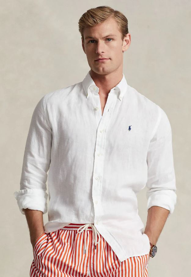 Men's long-sleeved shirt POLO RALPH LAUREN Custom Fit Linen Shirt.