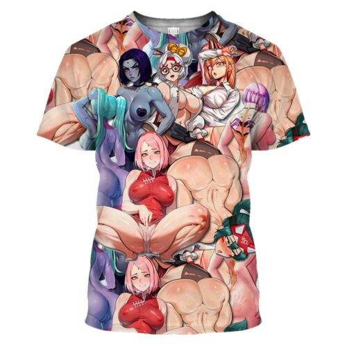 Kiriko,Lucy Back View,Power,Purah Lewd,Raven Dc,Rebecca Back View,Sakura Haruno Hentai Ahegao Shirt 2