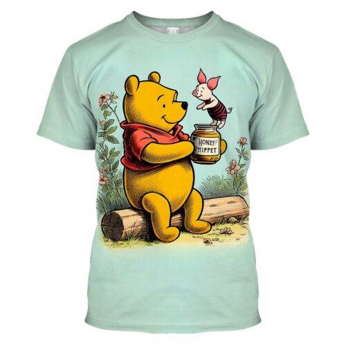 Disney Winnie The Pooh And Piglet Holding Honey Jar Shirt.jpg