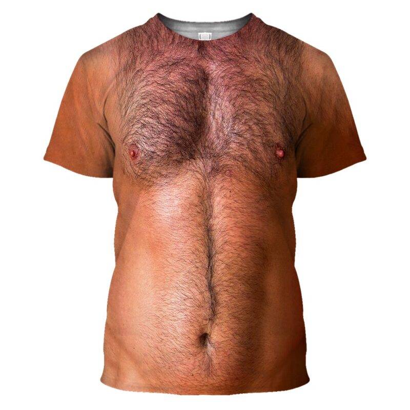 Fanient Men Hairy Chest 3D T Shirts