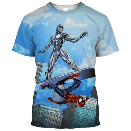 Silver Surfer vs Spiderman T Shirt