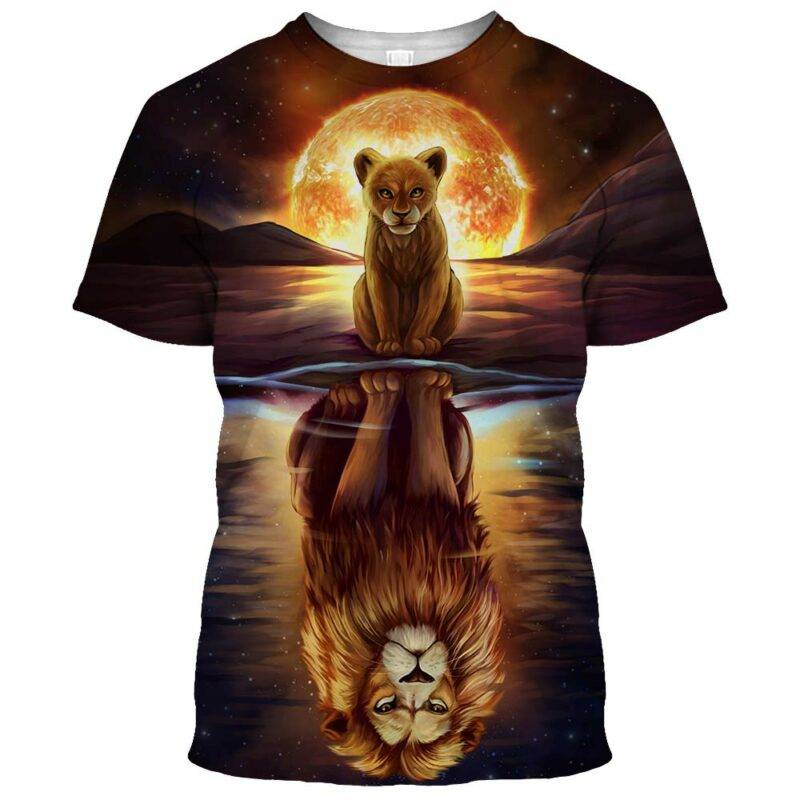 lion reflection on water shirt