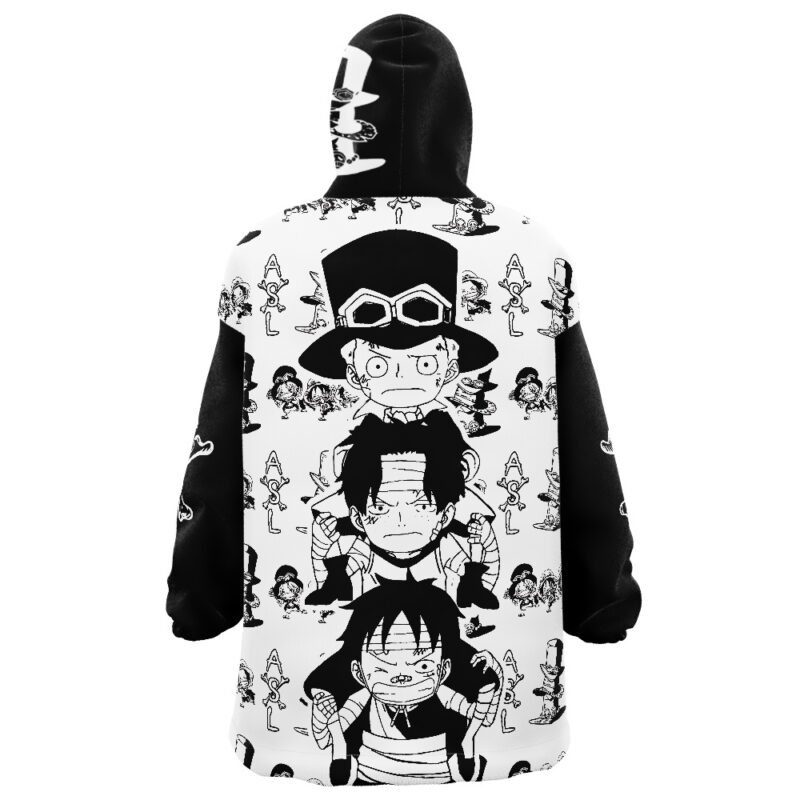 Ace Sabo Luffy One Piece Snug Oversized Blanket Hoodie BACK Mockup.jpg