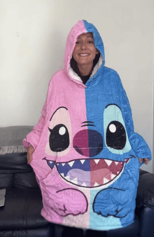 Stitch and Angel Oversized Blanket Hoodie