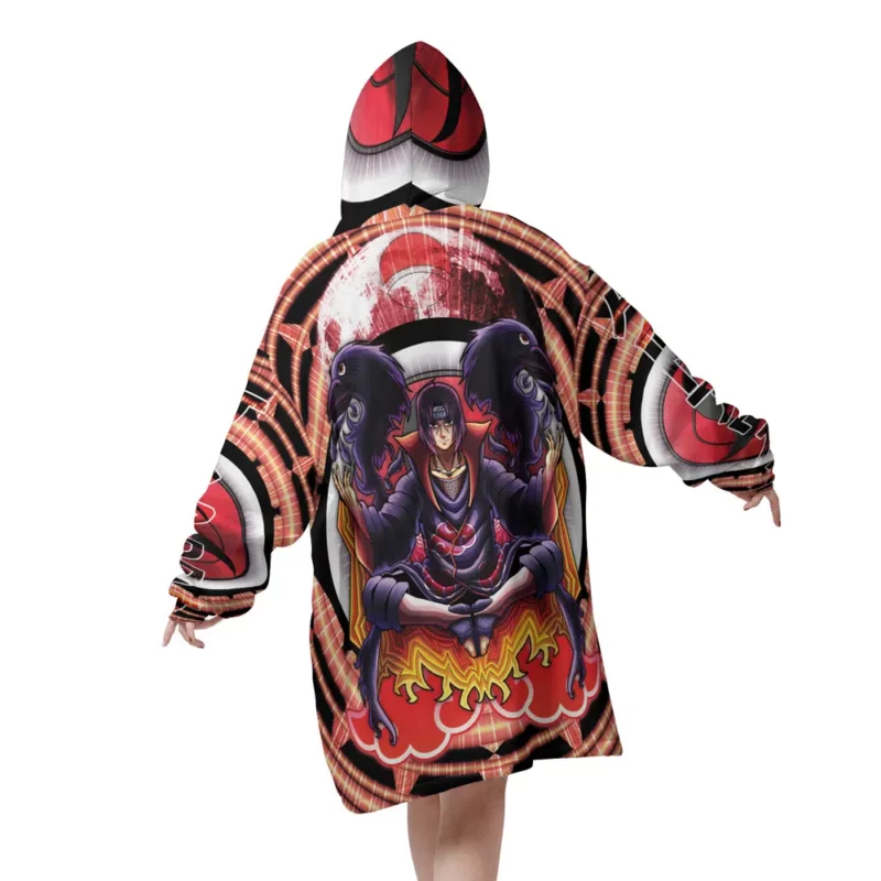 itachi back Mockup Blanket Hoodie.webp