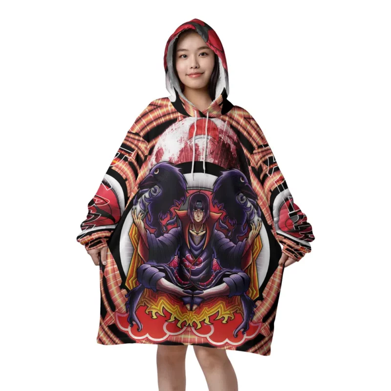 itachi front Mockup Blanket Hoodie.webp