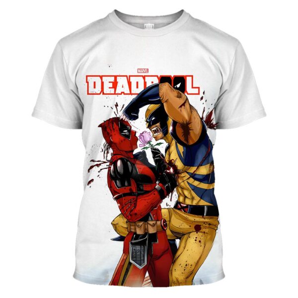 Deadpool vs Wolverine Marvel Comics T-shirt – Superhero Battle Tee 45