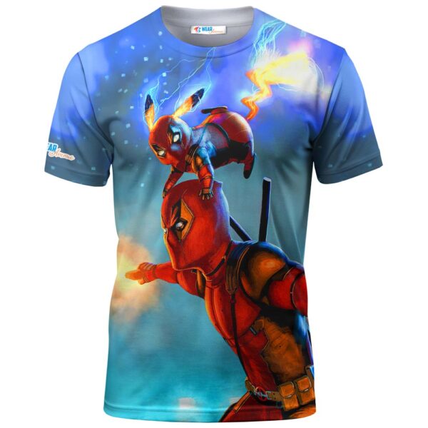 Deadpool Vs Pikachu From Pokemon T-shirt