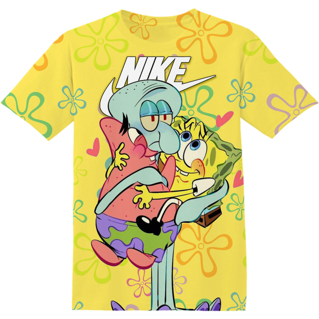 Customized Cartoon SpongeBob SquarePants Tshirt Adult And Kid Tshirt
