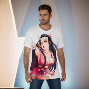 A Sexy Pink Nezuko Ahegao All over print T-shirt