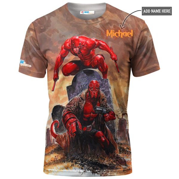 Daredevil And Hellboy Marvel Comics T-shirt