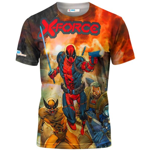 Deadpool Wolverine Cable Marvel Comics T-shirt