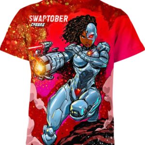Black Woman Cyborg DC Comics T-shirt