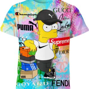 Bart Simpson Nike Adidas Vans T-shirt