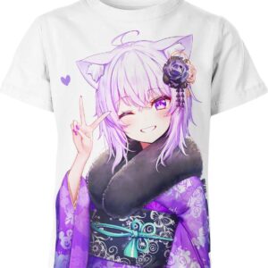Anime Girl Nekomata Okayu T-shirt