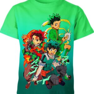 Gon Tanjirou Deku Anime Heros T-shirt