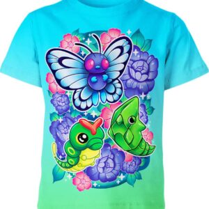 Caterpie Metapod Butterfree From Pokemon T-shirt