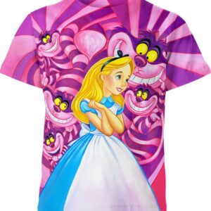 Cheshire Cat And Alice T-shirt