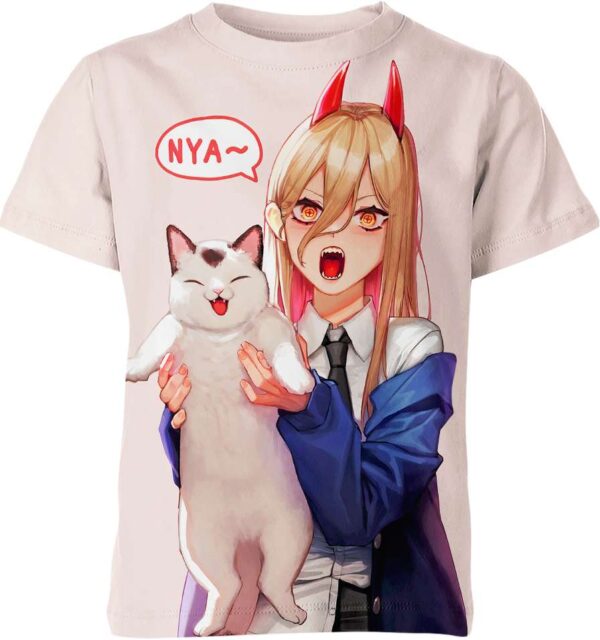 Meowy X Power From Chainsaw Man T-shirt
